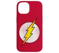 The Flash Logo Distressed White & Yellow Coque pour iPhone 14