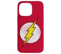 The Flash Logo Distressed White & Yellow Coque pour iPhone 14 Pro Max