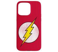 The Flash Logo Distressed White & Yellow Coque pour iPhone 15 Pro Max