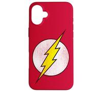 The Flash Logo Distressed White & Yellow Coque pour iPhone 16 Plus