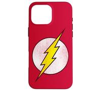 The Flash Logo Distressed White & Yellow Coque pour iPhone 16 Pro Max