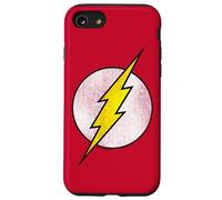 The Flash Logo Distressed White & Yellow Coque pour iPhone SE (2020) / 7/8