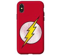 The Flash Logo Distressed White & Yellow Coque pour iPhone X/XS
