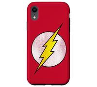 The Flash Logo Distressed White & Yellow Coque pour iPhone XR