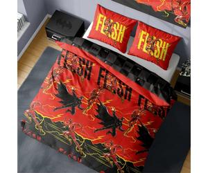 THE FLASH Parure de lit réversible avec housse de couette et taie d'oreiller Motif Batman