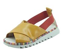 The FLEXX Cara Cristal Ocra Sandales pour femme en cuir et tissu élastique - Jaune - ocre, 38 EU EU