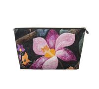 The Flower of Hell Trousse de toilette de voyage en cuir, Trousse de | Pochette spacieuse à fermeture éclair pour ranger les cosmétiques, les soins de la peau et le matériel de rasage pour les