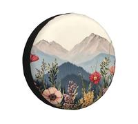 The Flowers Are In Full Bloom. Housse de pneu de secours étanche à l'eau et à la poussière - Ajustement universel pour remorque, camping-car, SUV, camion, camping-car - 43,2 cm