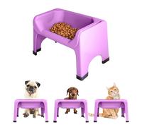 The Fluff Trough Gamelle surélevée pour Chien et Chat avec gamelle en Silicone pour Animaux de Petite et Moyenne Taille, approuvée par Les vétérinaires,Violet