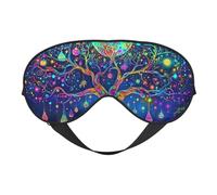 The Fluorescent Tree of Life Print Sleep Mask with Adjustable Strap Comfortable Eye Cover for Travel Yoga, Napping, Sleep & Relaxation