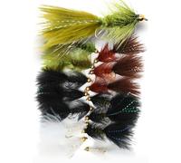 The Fly Crate Lot de 15 mouches Woolly Buggers pour la pêche à la truite - Taille #10