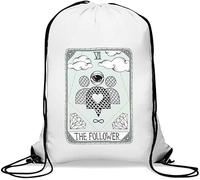 The Follower Sac de sport avec cordon de serrage pour cartes de tarot humoristiques et médias sociaux Blanc