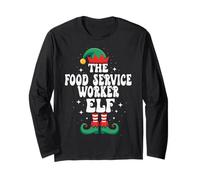 The Food Service Worker Elf Funny Christmas Manche Longue