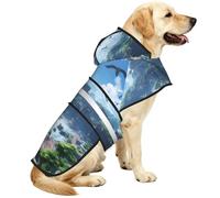The Forgotten Kingdom Manteau de pluie imperméable pour chiens de petite, moyenne et grande taille avec bandes réfléchissantes et sangle ventrale réglable