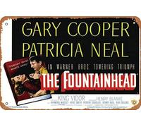 The Fountainhead Plaque en métal 20,3 x 30,5 cm Décoration murale rétro vintage