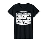 The Four Forces of Flight T-Shirt Graphique avec Valeur, Femme, Noir, S