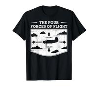 The Four Forces of Flight T-Shirt Graphique avec Valeur, Homme, Noir, S