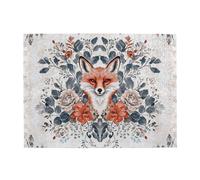 The Fox Blends Into The Flowers Puzzle en bois de 500 pièces pour adultes Puzzle stimulant pour jeu de taille 38,1 x 50,1 cm