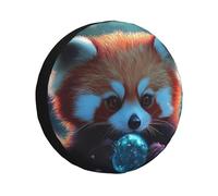 The Fox Playing With Bubbles Housse de pneu de secours étanche à l'eau et à la poussière Ajustement universel pour remorque, VUS, camion, camping-car 35,6 cm