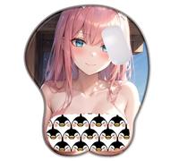 The Franxx Zero Two Anime 3D Tapis de Souris en Silicone Souple pour Jeux de Table Accessoires de Bureau avec Support de Poignet Souple pour Bureau, Ordinateur