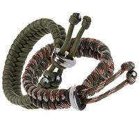 The Friendly Swede 2 Pièces Bracelet de Survie Fishtail (Camouflage Vert Armée + Vert Armé)