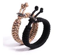 The Friendly Swede 2 Pièces Bracelet de Survie Fishtail (Noir + Camouflage Désert)