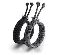 The Friendly Swede 2 Pièces Bracelet de Survie Fishtail (Noir Réfléchissant)