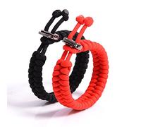 The Friendly Swede 2 Pièces Bracelet de Survie Fishtail (Noir+Rouge)