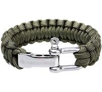 The Friendly Swede Bracelet de Survie en Paracorde avec Fermeture en Acier Inoxydable - Taille Ajustable (Vert, Small)