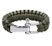 The Friendly Swede Bracelet de Survie en Paracorde avec Fermeture en Acier Inoxydable - Taille Ajustable (Vert, Medium)