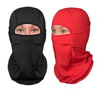 The Friendly Swede Cagoule Multifonction pour Running, Sports d'hiver et Moto… (2 - Pack: Nordic, Noir+Rouge)