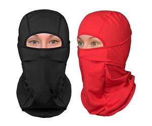 The Friendly Swede Cagoule Multifonction pour Running, Sports d'hiver et Moto… (2 - Pack: Nordic, Noir+Rouge)