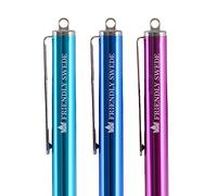 The Friendly Swede Lot de 3 stylos Touch à pointe fin de 14 cm avec 3 embouts de rechange + 2 cordons élastiques de 38 cm - acier inoxydable et aluminium