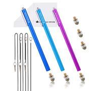 The Friendly Swede XXL Stylets pour Tablette, Smartphone, Ecran Tactile avec Pointe Remplaçable en Microfibre, 18,5cm (Violet + Bleu Foncé + Bleu Clair)