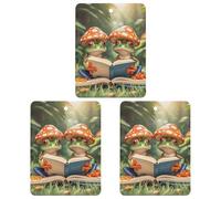 The Frog Family Is Reading Lot de 3 désodorisants carrés à suspendre pour voiture, maison, bureau Noir