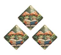 The Frog Family Is Reading Lot de 3 désodorisants de voiture à suspendre en forme de losange - Cartes parfumées durables pour voiture, maison, bureau - Style gris