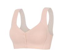 The Front Buckle Underwear Ladies Do Not Run Cup Without Ring Middle and Elderly Grande taille Rembourré Chaud Soutien-gorge sans armature pour femme UK, rose, XXL