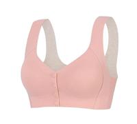 The Front Buckle Underwear Ladies Do Not Run Cup Without Ring Middle and Elderly Large Size Padded Warm Bra Bra for Women Sports, rouge pastèque, 3XL