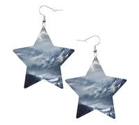 The Frozen Mountains of Montana Prints Boucles d'oreilles en cuir avec pendentif étoile élégant et léger pour femme et fille, taille unique, cuir, sans pierre précieuse
