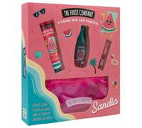 The Fruit Company Coffret cadeau Summer pastèque | huile à lèvres, crème pour les mains, eau de toilette + trousse à main | Édition été