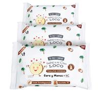 The Fruit Company Lot de 3 lingettes humides Coco mains et visage WC Format de poche