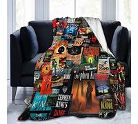 The Full Collection of Stephen King Books Couverture en flanelle légère et confortable pour canapé, convient pour toutes les saisons 203,2 x 152,4 cm