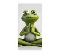 The Funny Frog Doing Yoga Bannière de porte de bienvenue printemps été couverture de porte à suspendre Drapeau pour porte d'entrée Décorations de fête saisonnières pour intérieur ou extérieur Jardin