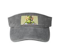 The Funny Frog Doing Yoga Chapeau de soleil creux Noir - Chapeau de soleil respirant à séchage rapide, Gris, taille unique