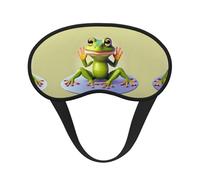 The Funny Frog Doing Yoga Masque de sommeil occultant - Couverture confortable pour les yeux, blocage de la lumière, parfait pour les voyages, la méditation et le camping