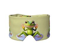 The Funny Frog Doing Yoga Masque de sommeil réglable et cache-oreilles Unisexe 68,1 x 10,9 cm Couverture confortable pour l'intérieur et l'extérieur