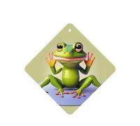 The Funny Frog Doing Yoga Pattern Lot de 6 désodorisants carrés à suspendre pour chambre à coucher, salle de bain