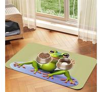 The Funny Frog doing Yoga Pet Absorbent Leather Napperon 30 x 45 cm Beau Design Chat et Chien Gamelle Tapis de Rangement Portable