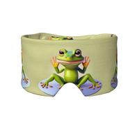 The Funny Frog Doing Yoga Print Sleep Eye and Ear Muffs Mask - Bloque la lumière, réglable, idéal pour les voyages, la méditation et le yoga