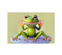 The Funny Frog Doing Yoga Puzzle en bois pour adulte 1000 pièces pour un festin visuel parfait 1000 pièces